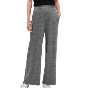 Banana Republic Textured Wide-Leg Knit Pant High Rise Gray Size Small